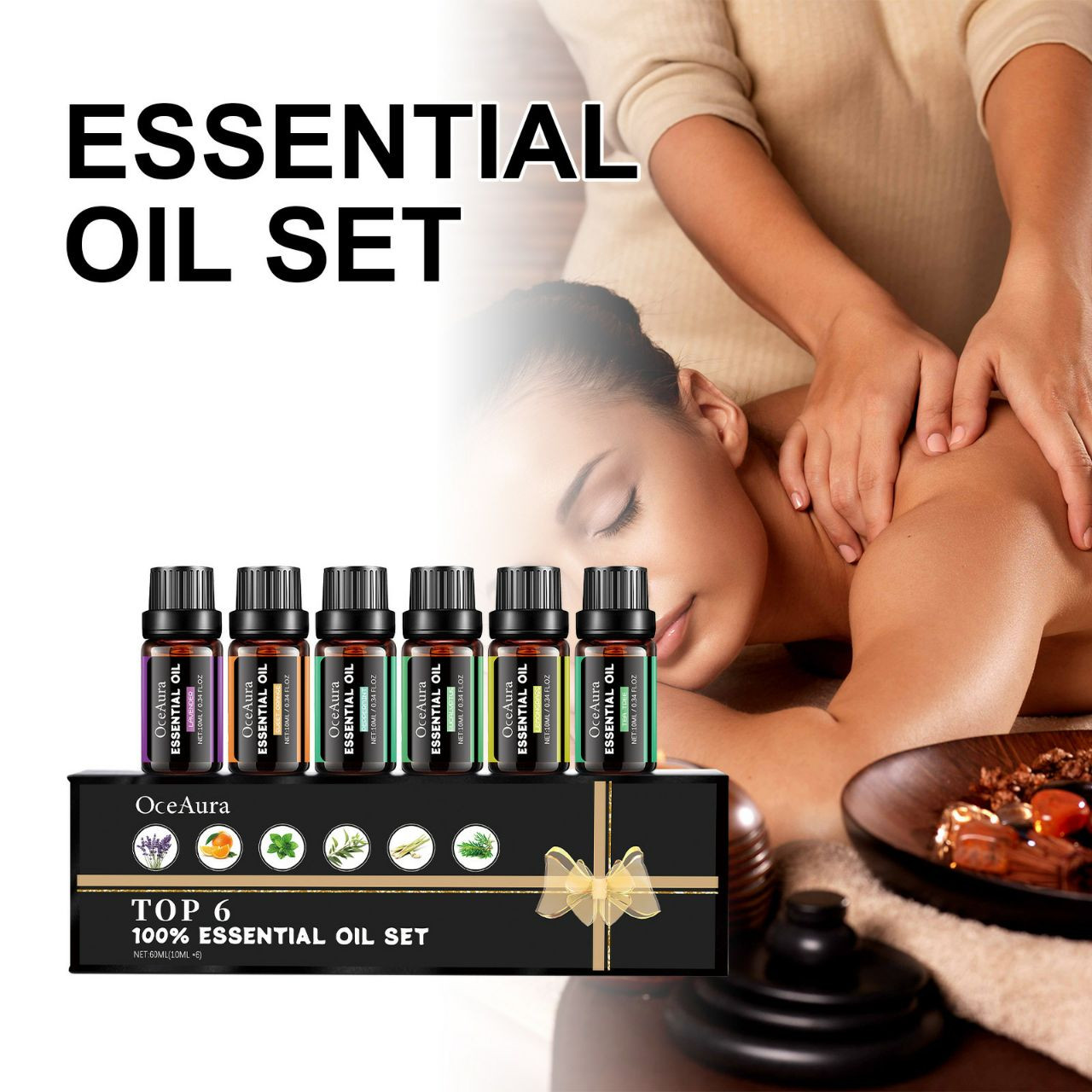 OceAura huile essentielle végétale coffret cadeau quotidien doux hydratant corps entier peau massage corporel huile essentielle nourrissante