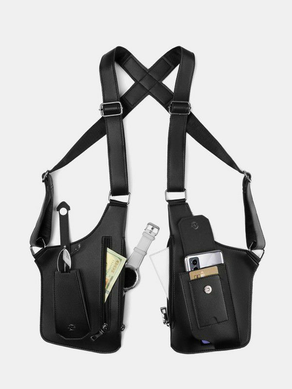 Nouveau sac gilet multifonctionnel pour hommes et femmes , sac à dos invisible à double épaule, tactique extérieure antivol