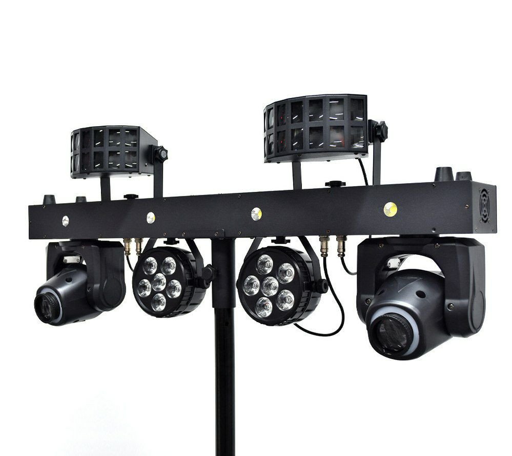 Kit d'éclairage de scène complet comprend une barre de lumières, un trépied et une télécommande, parfait pour animer des soirées DJ ou des spectacles.Composants inclus : Le kit contient deux projecteu