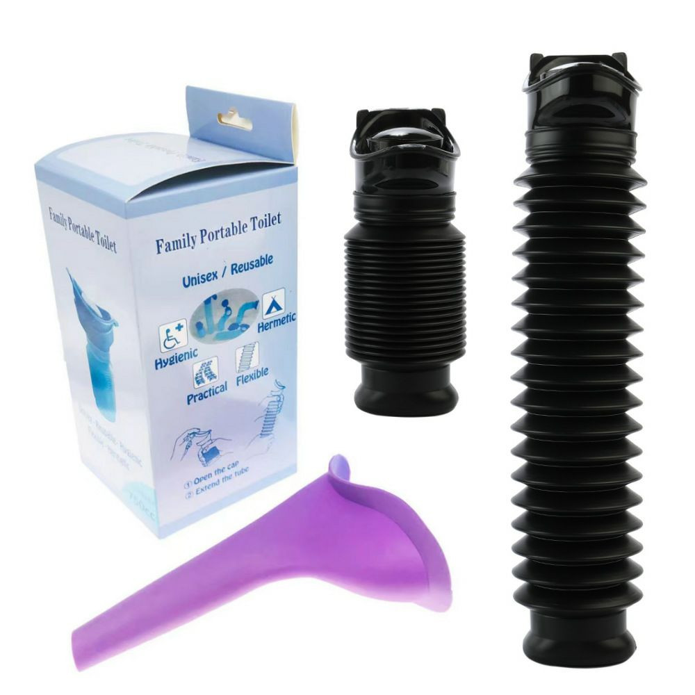 Urinoir portable réutilisable destiné aux situations d'urgence en voiture, en camping ou en voyage.